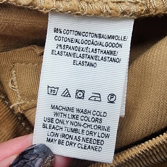 FINAL PRICE Free People Regan Button Fly Cords Tan Raw Hem Skinny Pants 27 - Picture 7 of 7